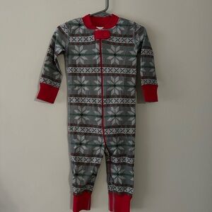 NWT - Hanna Andersson Gray Sweater Stitch Holiday Zip-Up Onesie - 12-18 MOS